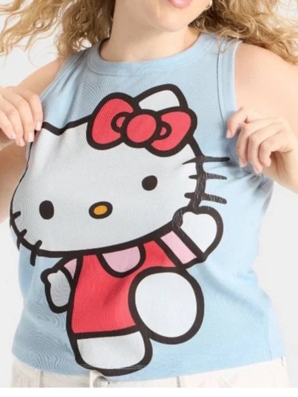 Women’s Hello Kitty Light Blue Graphic Tank Top